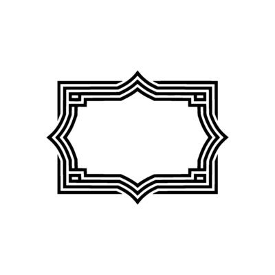 Geometric Deco Frame, Minimalist, Elegant Border, - Stylized