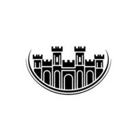 Stylized Castle Silhouette, Minimalist Emblem vector