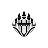 Geometric Castle Emblem, Minimalist, Regal Symbol vector