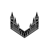 Geometric Fortress Emblem, Minimalist, Castle vector