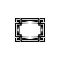 Geometric Deco Frame, Minimalist, Elegant Border, - Symmetry vector