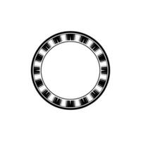 Minimalist Circular Frame, Musical Motif, Abstract vector