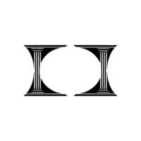 Geometric Pillars, Minimalist Symmetry, Abstract, Typography vector