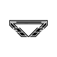 Geometric Triangle Emblem, Modern Minimalist vector