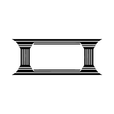 Geometric Temple Frame, Minimalist, Architecture