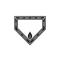Geometric Leaf Shield - Minimalist Emblem vector