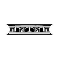 Geometric Deco Border, Stylized Ornamentation, Linear vector
