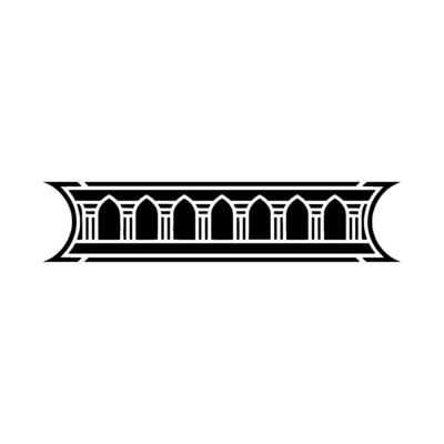 Art Deco Archway Ornament, Geometric, Minimalist