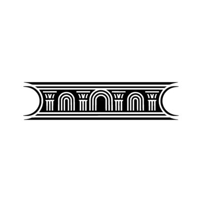 Art Deco Egyptian Column Border, Geometric