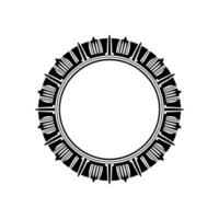 Geometric Circle Frame, Minimalist, Black White vector