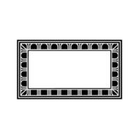 Geometric Deco Frame, Minimalist, Elegant Outline, Monochrome vector