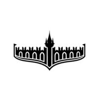 Fortress Silhouette, Protective Shield, Modern Emblem, Castle vector