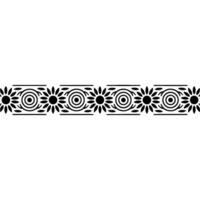 Geometric Floral Border, Stylized, Minimalist Pattern vector