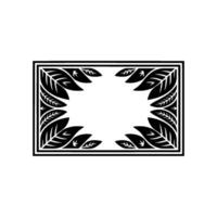 Geometric Leaf Frame, Minimalist Botanical vector