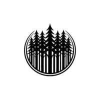 Evergreen Forest Emblem, Minimalist vector