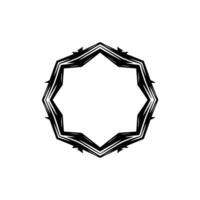 Geometric Hexagonal Frame, Sharp Lines, Minimalist vector