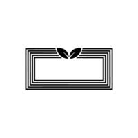 Geometric Leaf Emblem, Modern Minimalist, Abstract vector