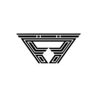 Geometric Triangle Emblem, Modern Abstract vector