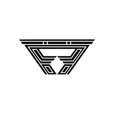 Geometric Triangle Emblem, Modern Abstract