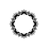 Stylized Floral Wreath, Minimalist, Festive Ornament vector