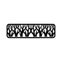 Stylized Forest Border, Minimalist vector
