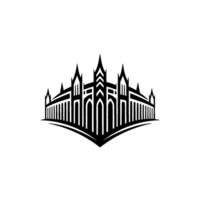 Gothic Skyline Emblem, Minimalist Architecture vector