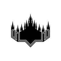 Gothic Fortress Emblem, Sharp Silhouette, Dark Fantasy vector