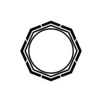 Geometric Octagon Frame, Minimalist, Outline vector