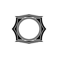 Geometric Ornament, Circular Focal Point, Minimalist vector