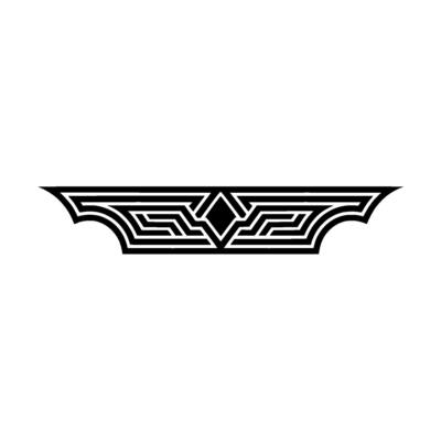 Geometric Deco Wing Emblem - Vintage Style