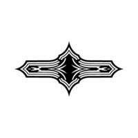 Geometric Deco Ornament, Black White, Stylized Emblem vector