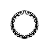 Intricate Laurel Wreath, Minimalist Emblem, Circular vector