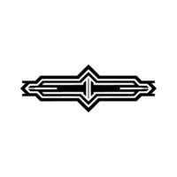 Geometric Deco Emblem, Vintage Style, Minimalist, Symmetrical vector
