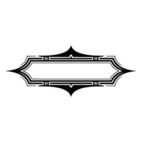 Art Deco Frame, Elegant Ornament, Vintage, Minimalist Border - Linear vector