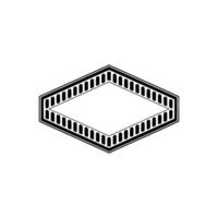 Geometric Diamond Frame, Minimalist, Outline vector