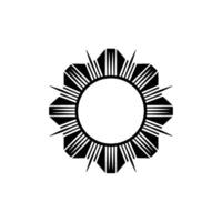 Geometric Sunburst, Minimalist, Circular Emblem, Abstract vector