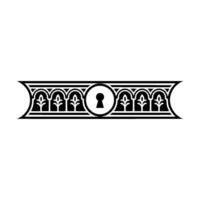 Ornate Keyhole Border, Vintage Style, Secret Access vector