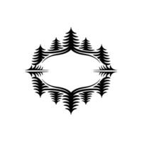Forest Frame Emblem, Natural Border, Minimalist vector