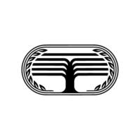 Stylized Tree Emblem, Minimalist, Organic Growth vector