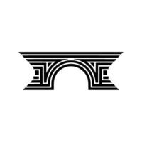 Geometric Arch Emblem, Minimalist, Lineart vector