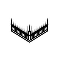 Gothic Fortress Silhouette, Minimalist Emblem, Lineart vector