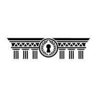Classical Key Architectural Emblem of Security and Heritage vector
