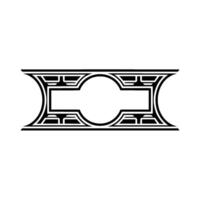 Geometric Deco Emblem, Minimalist, Elegant Outline - Monogram vector