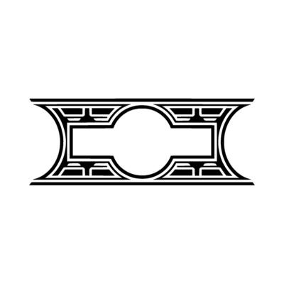 Geometric Deco Emblem, Minimalist, Elegant Outline - Monogram