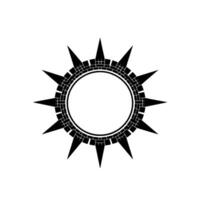Aztec Sun Symbol, Geometric, Circular Motif vector