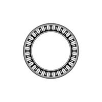 Geometric Circle Frame, Minimalist, Circular Motif, Monochromatic vector