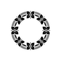Elegant Floral Circle Emblem, Minimalist, Decorative vector