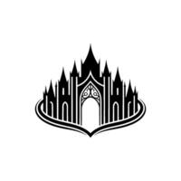 Gothic Archway Silhouette, Regal Emblem, Medieval Symbolism vector
