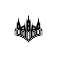 Gothic Castle Silhouette, Emblem, Minimalist, Architecture vector