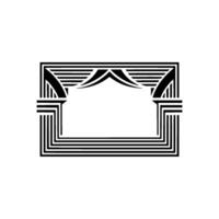 Geometric Deco Frame, Minimalist, Elegant Border, - Stripes vector